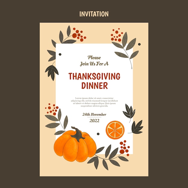 Flat design thanksgiving template