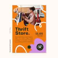 Free PSD flat design thrift store template