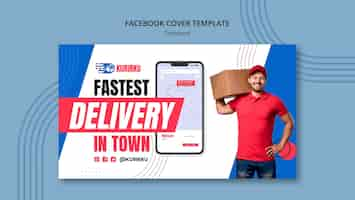 Free PSD flat design transport delivery template