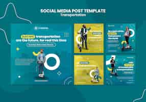 Free PSD flat design transport template