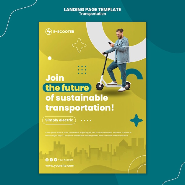 Flat design transport template