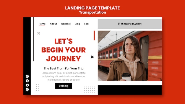 Free PSD flat design transport template