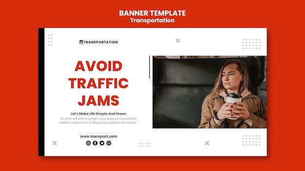 Free PSD flat design transport template