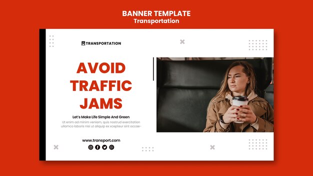 Flat design transport template