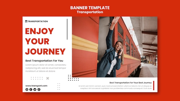 Free PSD flat design transport template