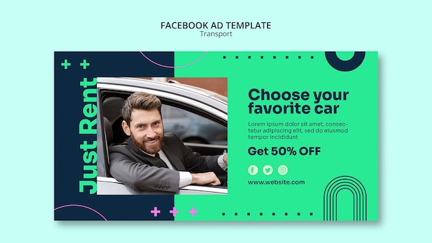 Free PSD flat design transport template