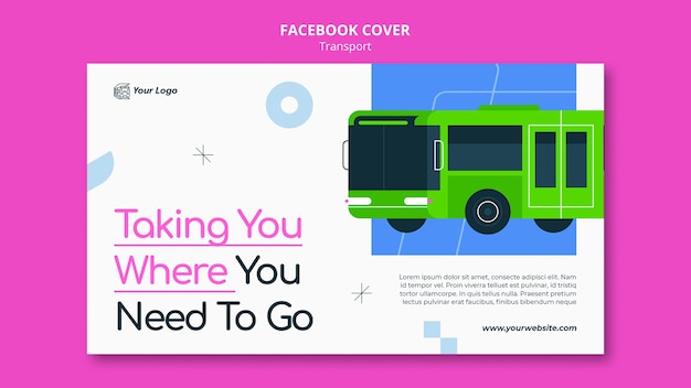 Flat design transport template