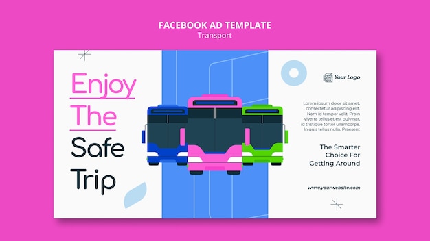 Free PSD flat design transport template