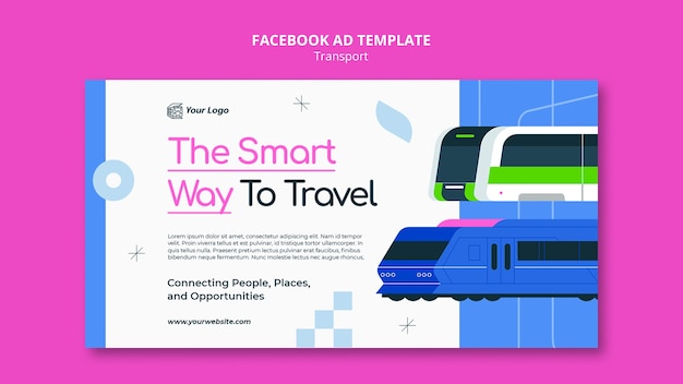 Free PSD flat design transport template