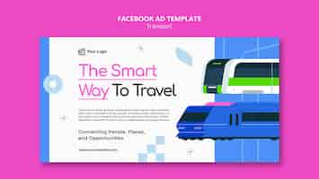 Free PSD flat design transport template