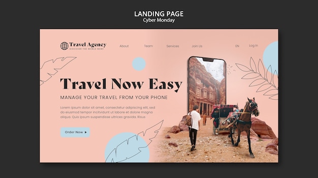 Flat design trave template