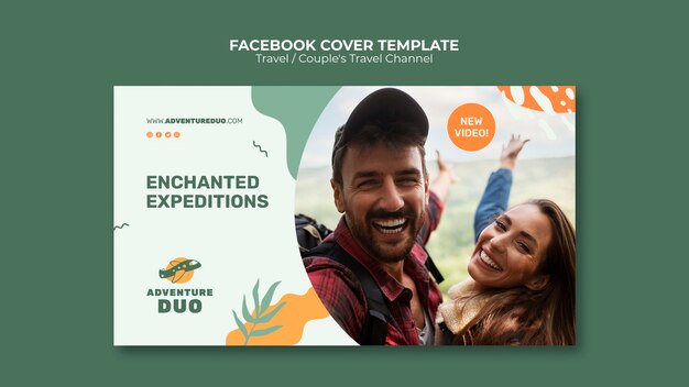Flat design travel adventure facebook cover