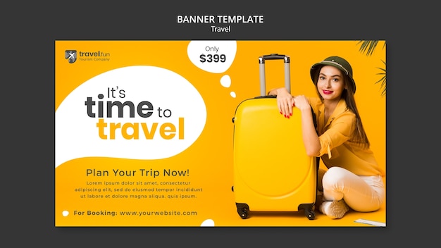 Flat design travel design banner template