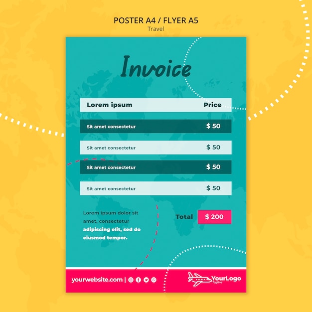 flat design travel poster template