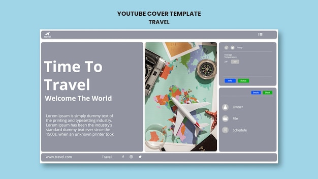 Free PSD flat design travel template