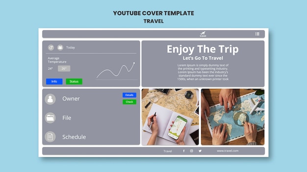 Flat design travel template