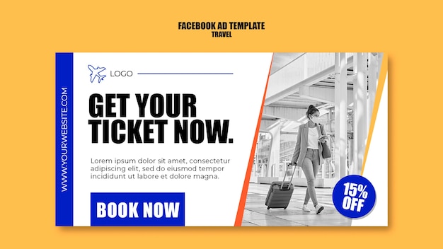 Flat design travel template