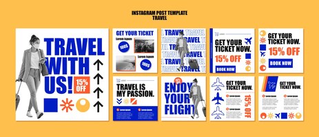 Flat design travel template