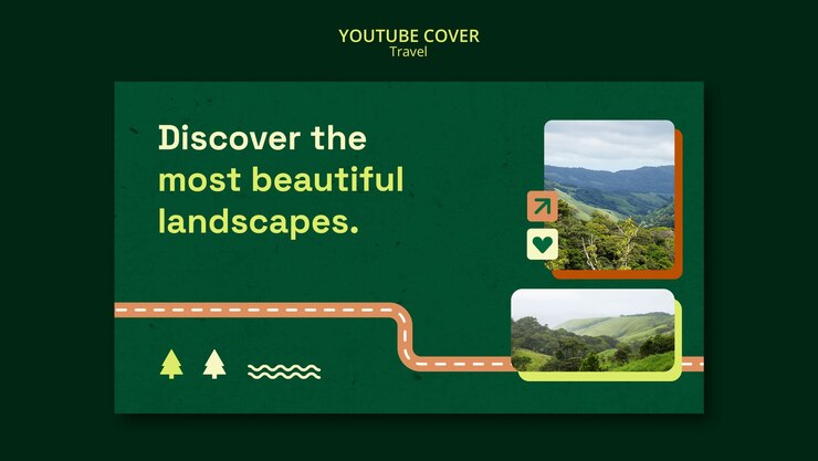 Free PSD flat design travel template