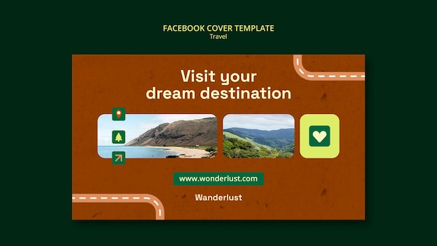 Flat design travel template – Free PSD to Download