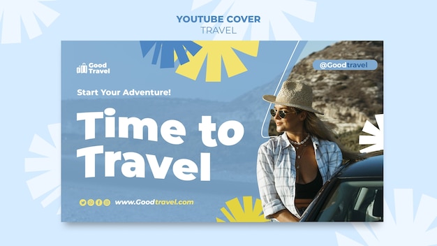 Free PSD flat design travel template