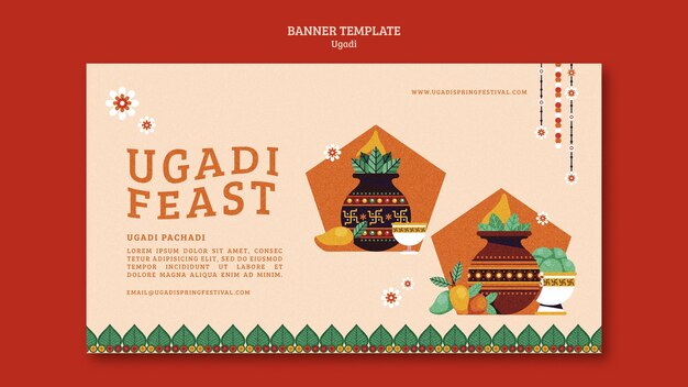 Flat design ugadi template