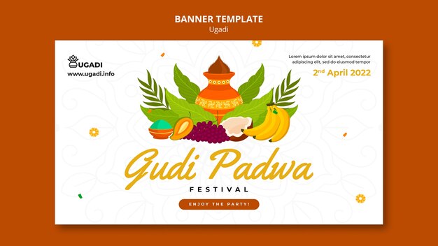 Flat design ugadi template