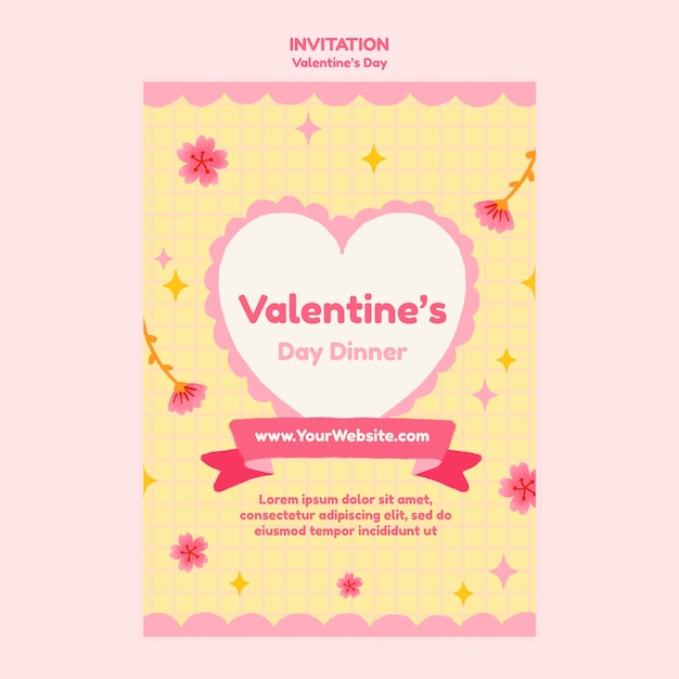 Flat design valentine's day template