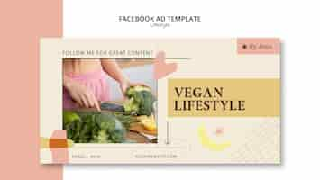 PSD gratuito modello vegano dal design piatto