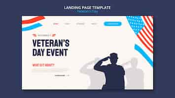 PSD gratuito modello di giorno dei veterani di design piatto