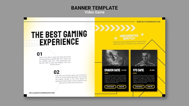 Free PSD flat design video games template