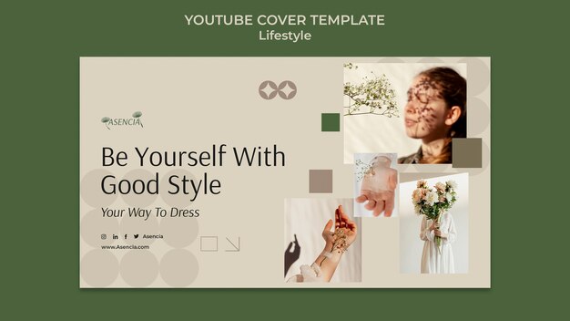 flat design vintage lifestyle youtube cover template