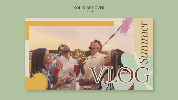 Flat design vlog template