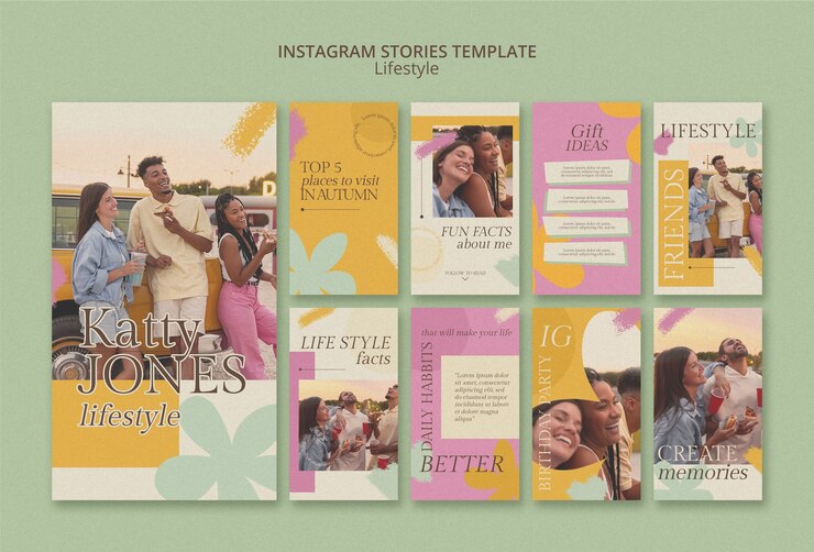 Free PSD flat design vlog template