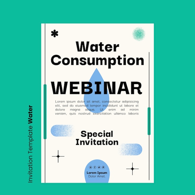 Flat design water charity template