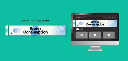 Free PSD flat design water charity template