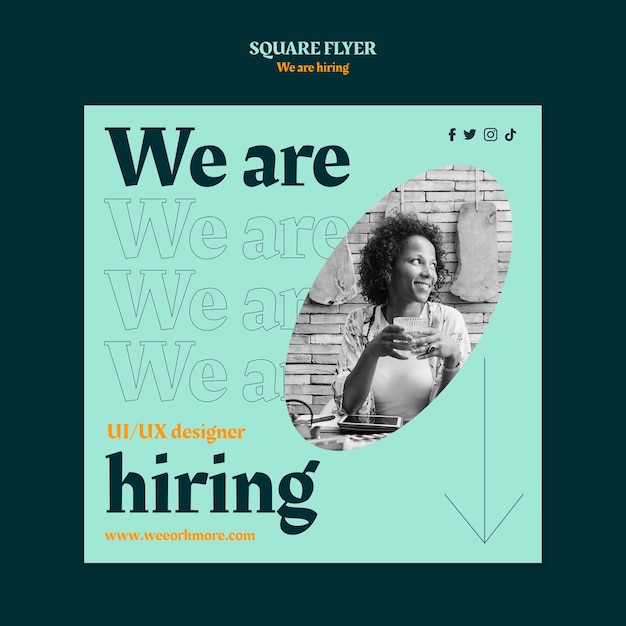 Flat design we are hiring template