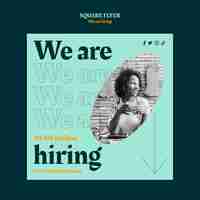 Free PSD flat design we are hiring template