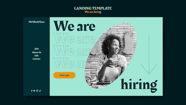 Flat design we are hiring template