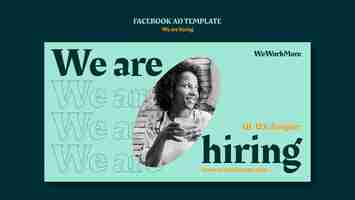 Free PSD flat design we are hiring template