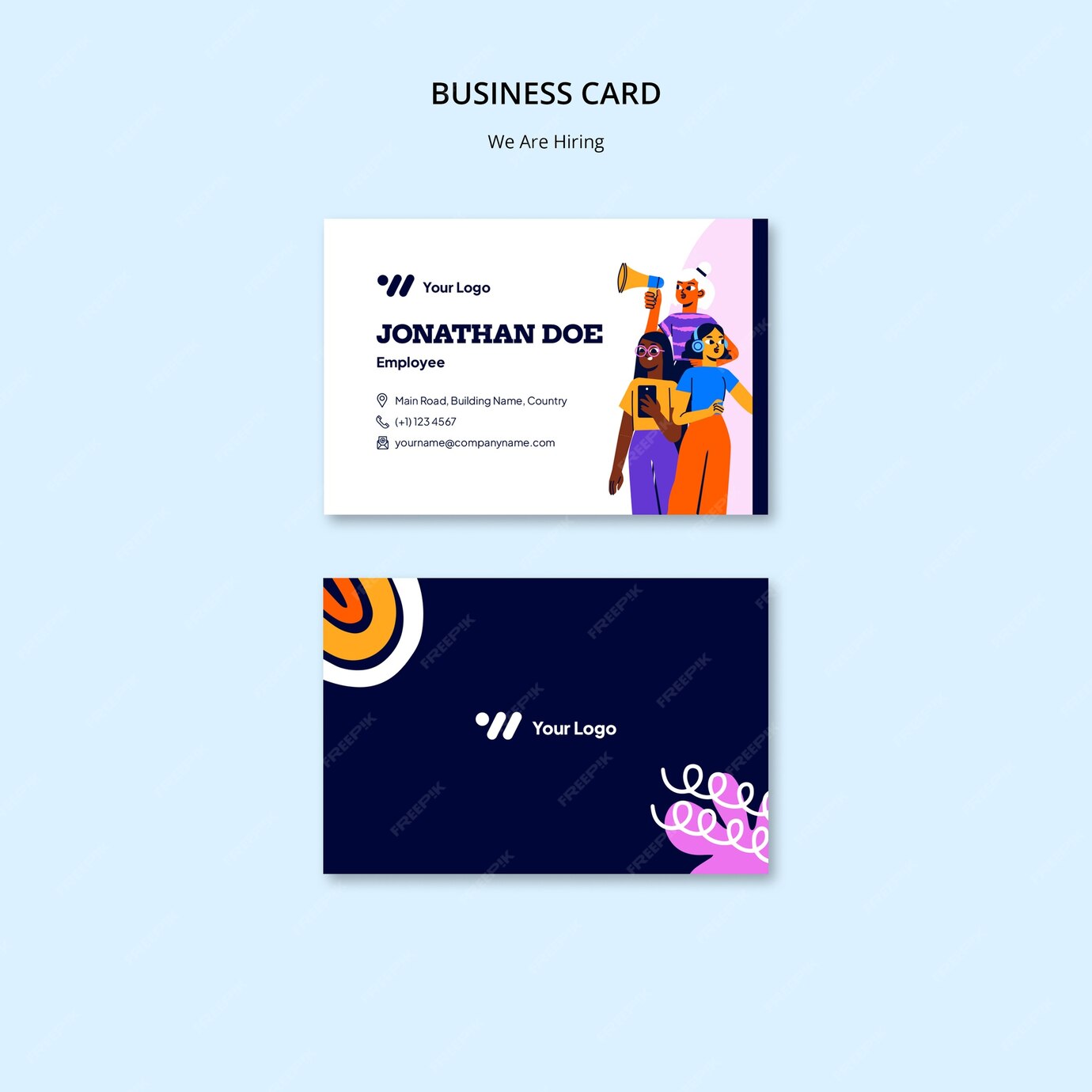 Free PSD | Flat design we are hiring template