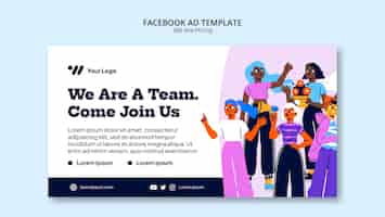 Free PSD flat design we are hiring template