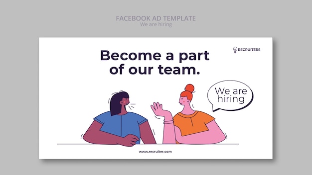 Flat design we are hiring template