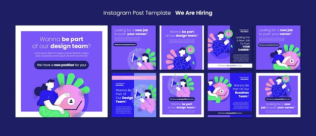 Flat design we are hiring template