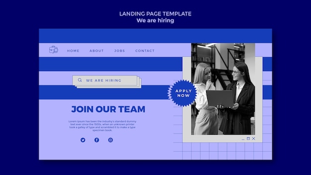 Free PSD flat design we are hiring template