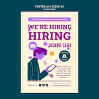 Free PSD flat design we are hiring template