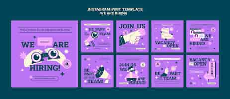 Free PSD flat design we are hiring template