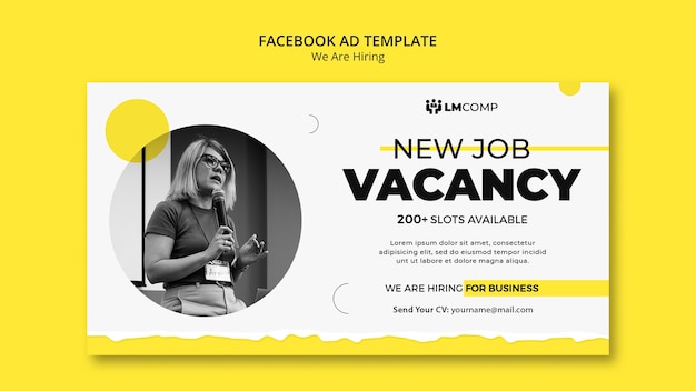 Free PSD flat design we are hiring template