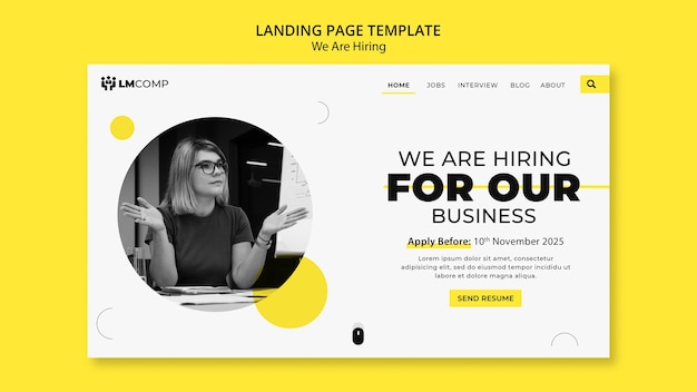 Flat design we are hiring template