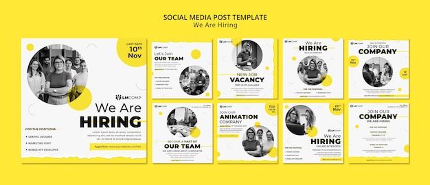 Flat design we are hiring template